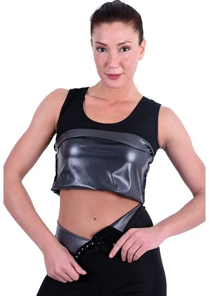 Termal Sauna Agraflı Şort Atlet Takım Siyah modelleri