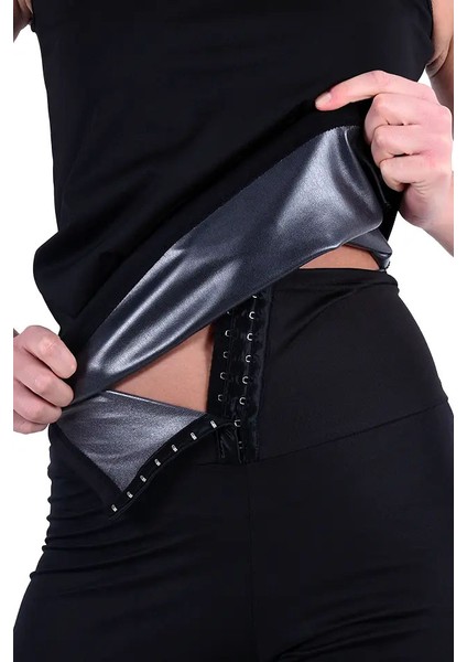 Termal Sauna Agraflı Şort Atlet Takım Siyah fırsatları