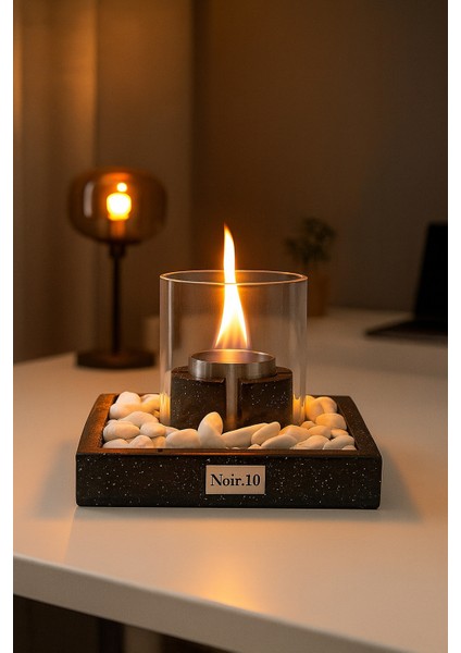 Luxe Edition Eclipse Masaüstü Bioethanol Şömine – Siyah Granit Efektli, Cam Hazneli, Kokusuz, Dekoratif Premium Set (20 Cm) fiyatları