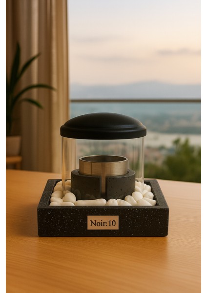 Luxe Edition Eclipse Masaüstü Bioethanol Şömine – Siyah Granit Efektli, Cam Hazneli, Kokusuz, Dekoratif Premium Set (20 Cm) modelleri