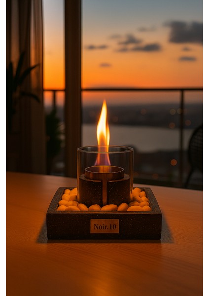 Luxe Edition Eclipse Masaüstü Bioethanol Şömine – Siyah Granit Efektli, Cam Hazneli, Kokusuz, Dekoratif Premium Set (20 Cm) indirimleri