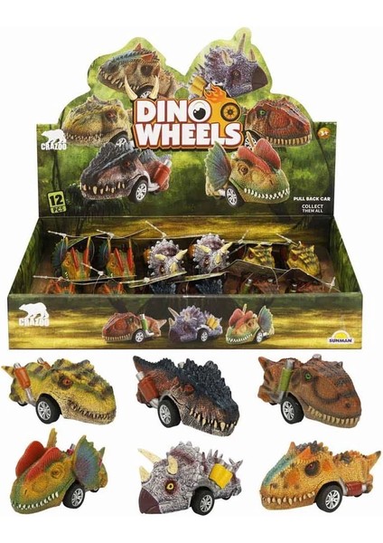 Crazoo Dinozor Çek Bırak Araba - 1 Adet Stokta Olan Gönderilir