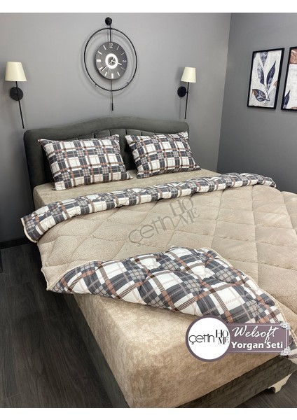 Çetinhome Çift Kişilik Desenli Welsoft Yorgan Seti Taşra (Çarşafsız) fiyatları