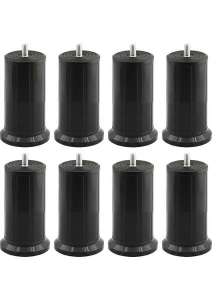 Keson 8 Adet 10 cm Siyah Plastik Mobilya Baza Tv Ünitesi Yükseltme Ayağı Destek Ayağı