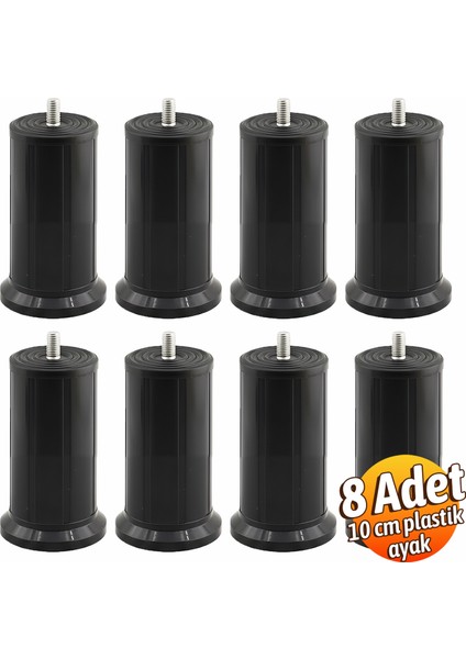 Keson 8 Adet 10 cm Siyah Plastik Mobilya Baza Tv Ünitesi Yükseltme Ayağı Destek Ayağı fiyatları