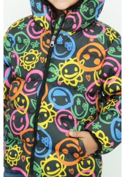 Kız Çocuk Içi Polar Astarlı-Kapüşonlu-Desenli-Fermuarlı Mont 12358 fiyatları