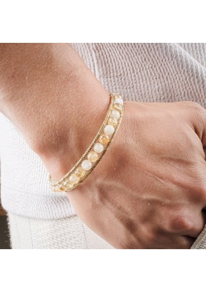 Titanyum Kilitli Sitrin Doğaltaş ve 316L Çelik Halat Örme Erkek Bileklik 9592B2DH8 fiyatları