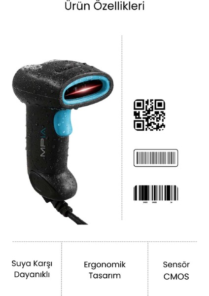 Bs-1 USB Kablolu 1d/2d Barkod & Karekod Okuyucu fırsatları