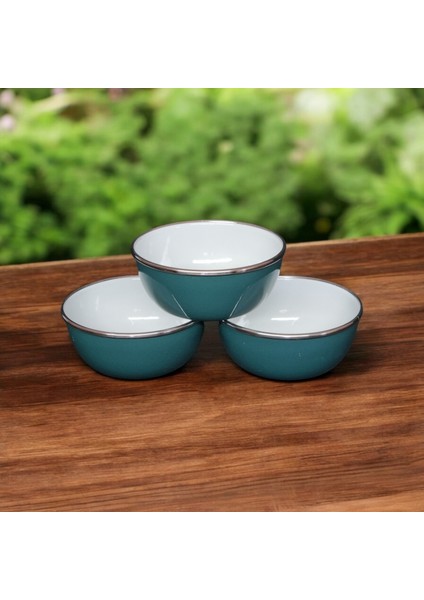 Emaye Çorba Kase Kahvaltılık Hoşaflık Çerezlik Kase Saklama 14 cm 3 Adet