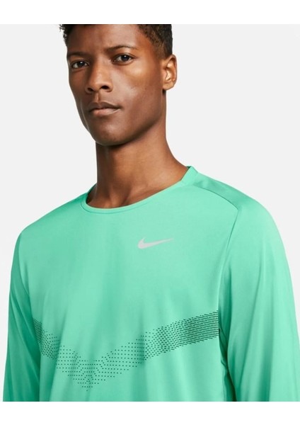 Dri-Fit Run Division Rise 365 Men's Long-Sleeve Green Top Uzun Kollu Erkek Koşu Üstü Body indirimleri