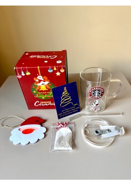 Yılbaşı Hediye Seti-Starbucks Bardak,bitki Çayı,ağaç Süsü-Tebrik Kartı-Yeniyıl Hediye-Noel