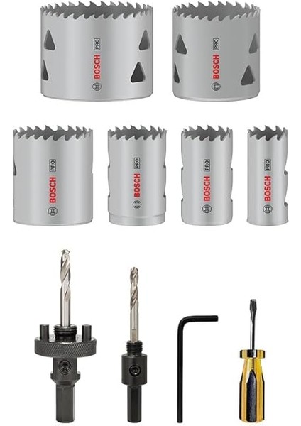 12X Pro Multi Material Delik Açma Testeresi Seti - Standart Tutucu (Yumuşak Ahşap, Alçıpan, Ø 22, 29, 35, 44, 51, 64 Mm, Professional Aksesuar Döner Matkap/vidalamalar, Darbeli Matkap/vidalama) fırsatları