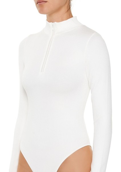Yarım Yaka Fermuarlı Bodysuit fiyatları
