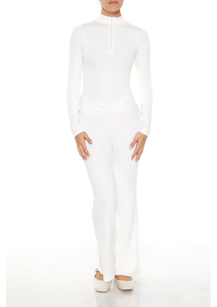 Yarım Yaka Fermuarlı Bodysuit fırsatları