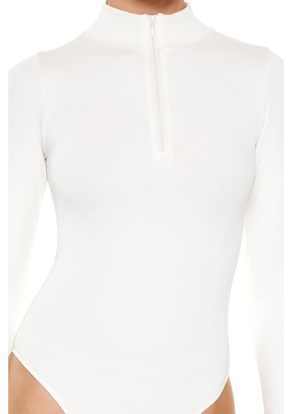 Yarım Yaka Fermuarlı Bodysuit
