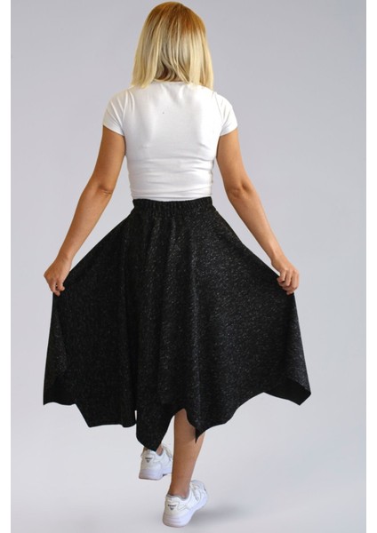 Mevsimlik Bohem Etek- Mevsimlik Ecrin Kumaş Asimetrik Yıldız Model Kadın Etek modelleri