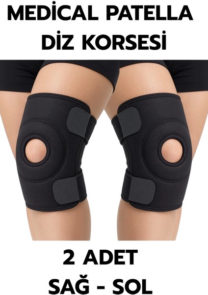 Medical Patella Destekli Diz Korsesi Ikili Sağ Sol Çapraz Bağ Menisküs Ağrısı Için Sporcu Dizlik