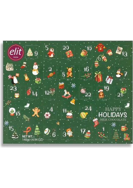 Advent Calender Yeşil Kutu Sütlü Çikolata 140G Glutensiz fırsatları