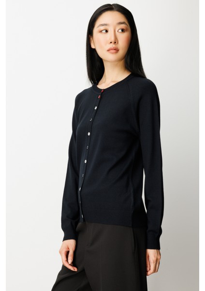 Kadın Renkli Düğmeli Sıfır Yaka Triko Hırka 65921 Siyah fiyatları