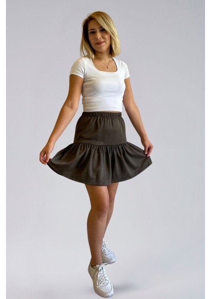 Mevsimlik Kadın Etek - Ecrin Kumaş Mevsimlik Mini Boy Kadın Şort Etek