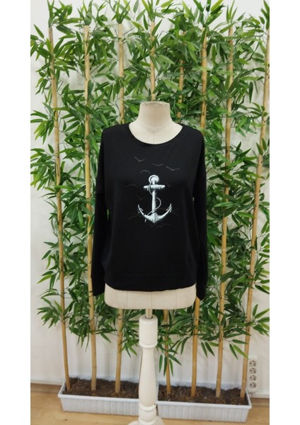 Kadın Uzun Kollu Bisiklet Yaka Desenli Viskon Iki Iplik Bluz fırsatları