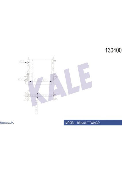 -0525252AL-130400 - Su Radyatörü Renault Twıngo 1.1ı 97=> (At/mt) (Nac) [mekanik] [430X377X28]