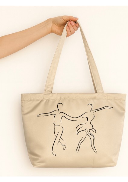 Ritmo Dansçı Baskılı Mat Saten Çanta