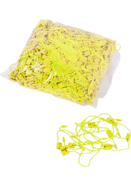 Sarı Renk Kilitli Geçmeli Etiket Ipi 1.000 Adet – Plastik Kart Etiketi Bağlama Ipi