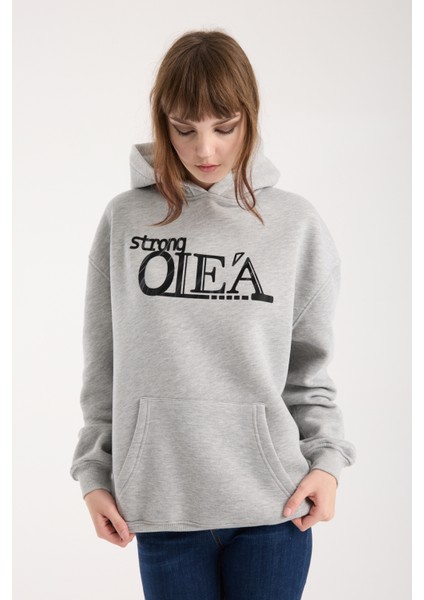 Kadın Kabartma Baskılı Oversize Sweatshirt