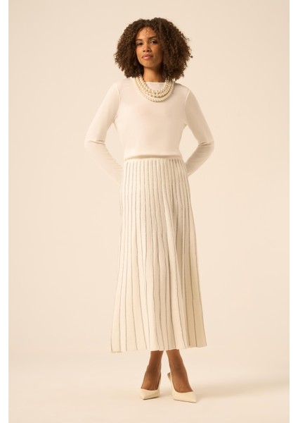 Pileli Uzun Etek Ekru 25156 fırsatları