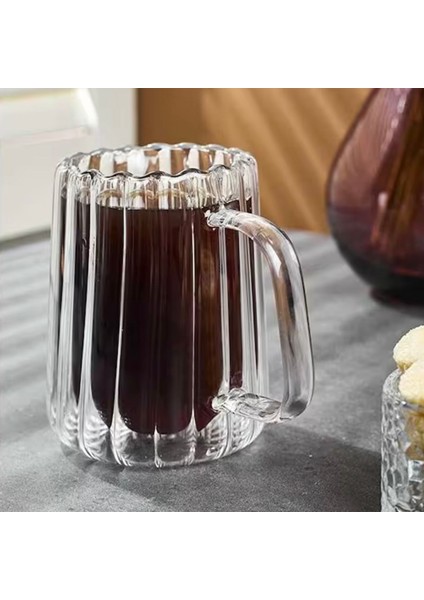 Stripe Long Çift Cidarlı Kupa - Şeffaf - 280 ml