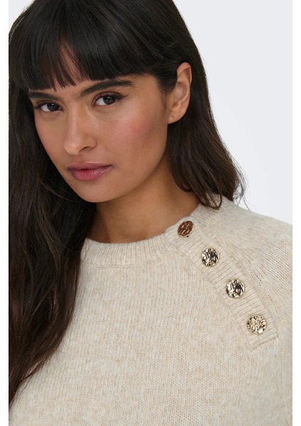 Kadın Onlemma Omuzdan Düğme Kapamalı Örme Kazak 15302253 Taş fiyatları