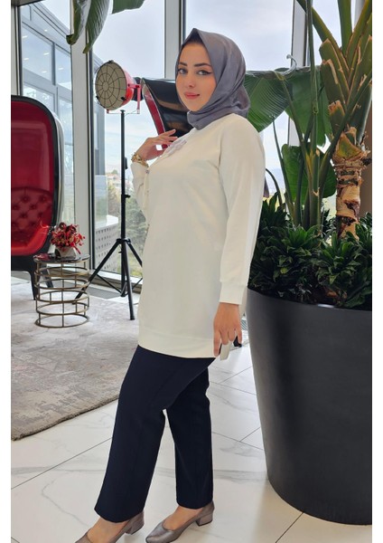 Kadın Dikme ve Bağucu Detaylı Tesettür Tunik modelleri