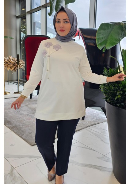 Kadın Dikme ve Bağucu Detaylı Tesettür Tunik indirimleri