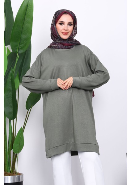 Haki Bisiklet Yaka Modal Tunik modelleri