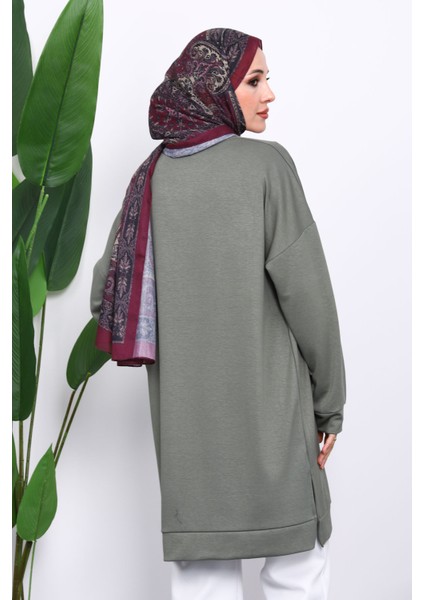 Haki Bisiklet Yaka Modal Tunik fırsatları