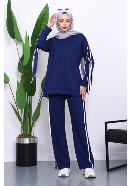Lacivert Kol Bağlamalı Tunik Pantolonlu Takım fiyatları