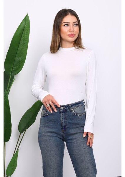 Ekru Dik Yaka Uzun Kol Body fiyatları
