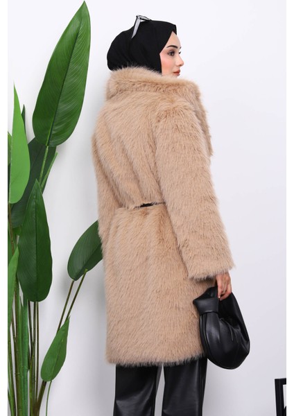 Vizon Kemerli Astarlı Kürk Kaban fırsatları