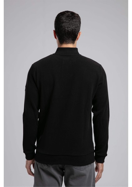 Luke Erkek Dik Yaka Sweatshirt Siyah modelleri