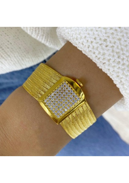 Trabzon Gümüş Hasır 9 Sıra Taşlı Bileklik fiyatları