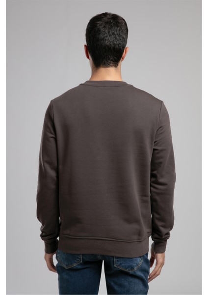 Jeffı Erkek O Yaka Sweatshirt Kahverengi modelleri