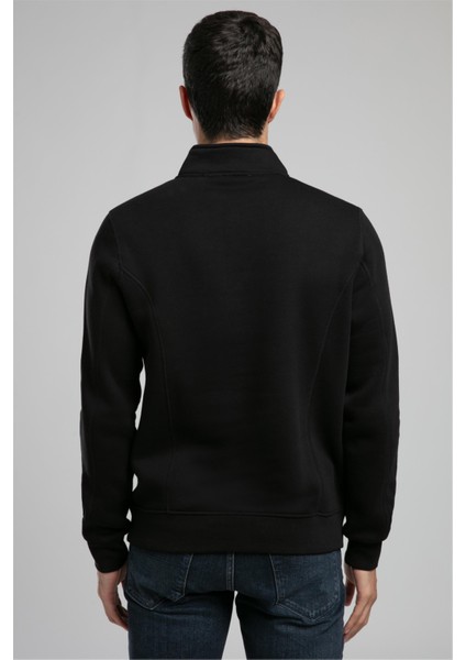 Ceaser Erkek Dik Yaka Sweatshirt Siyah modelleri