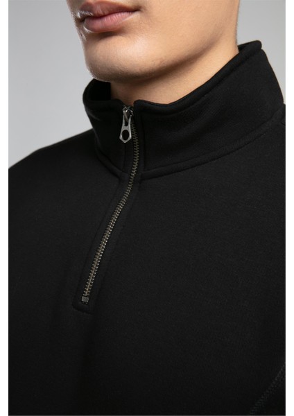 Ceaser Erkek Dik Yaka Sweatshirt Siyah fırsatları