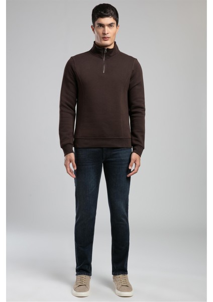 Ceaser Erkek Dik Yaka Sweatshirt Kahve