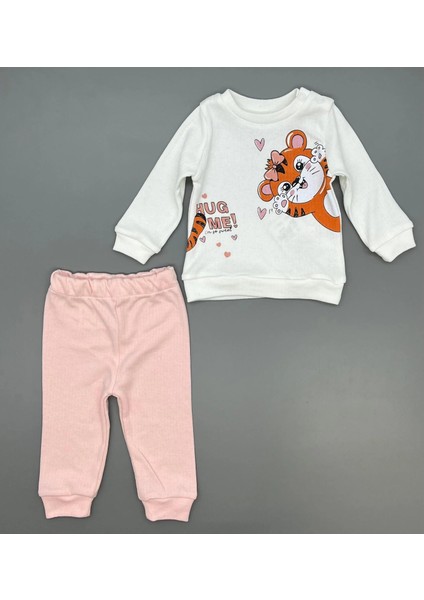Kız Bebek Baskılı Çıt Çıtlı Alt Üst Ikili Gündelik Takım 6-18 Ay fiyatları