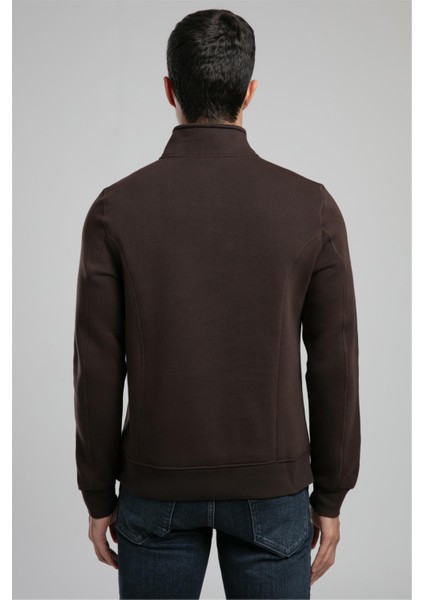 Ceaser Erkek Dik Yaka Sweatshirt Kahve modelleri