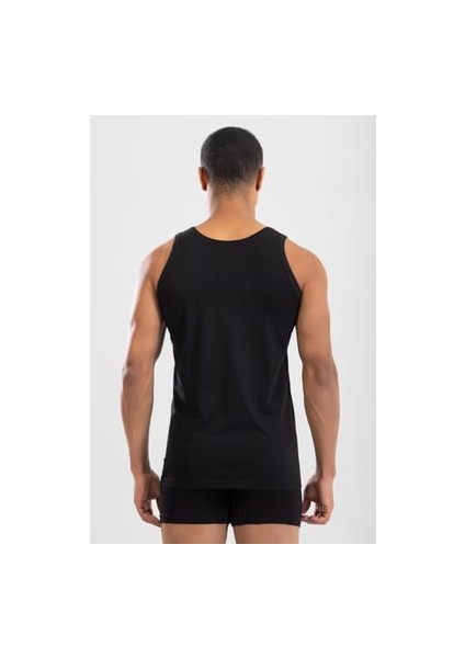 Erkek Pamuklu Klasik Regular Düz Atlet Siyah fırsatları