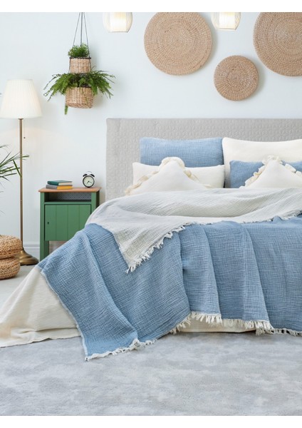 - Tek Kişilik Müslin Yatak Örtüsü - Müslin Pike - 180X230CM Müslin Yatak Örtüsü