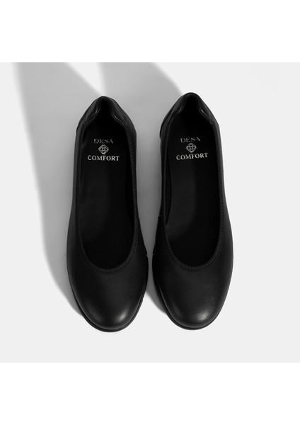 Kadın Siyah Desacomfort Deri Günlük Ayakkabı